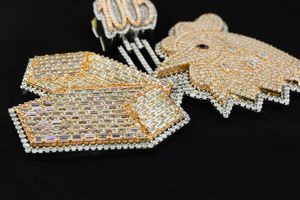 Pendentif personnalisé en moissanite 3D, bijoux hip-hop, pendentif en argent 925, pendentif lettres et chiffres sertis de pierres, designs uniques et personnalisés - Product Image 2