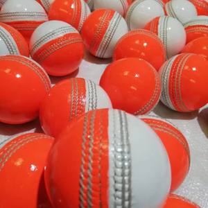High Quality Hand Stitched Hard Leather Orange <b>White</b> Pink <b>Cricket</b> Ball With Custom Logo Best Price Premium Leather Ball - Product Image 4