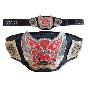 Cinturón de Trofeo Personalizado de Cuero Vacuno Resistente para Campeonato, Hebilla de Doble Punta, 51 Pulgadas, Premio Premium para Ganadores de Artes Marciales - Product Image 2