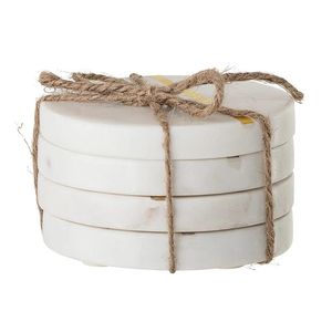 Ensemble de sous-verres en marbre de qualité supérieure avec surface polie élégante pour tables basses, salles à manger, salons et accessoires de décoration de bureau - Product Image 1
