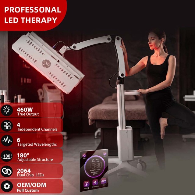 460W Commercial Red Therapy Machine 450 580 610 630 810 850nm Salon Health Beauty Medical Pdt Led Light Panel