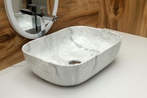 Luxury White Marble Countertop Wash <b>Basin</b> for Bathroom Sink-Durable & Eco-Friendly - Product Image 4