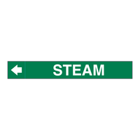 Étiquettes adhésives Brady STEAM Plenum Duct Marker résistantes à la chaleur et à l'humidité pour les systèmes HVAC et les conduites industrielles