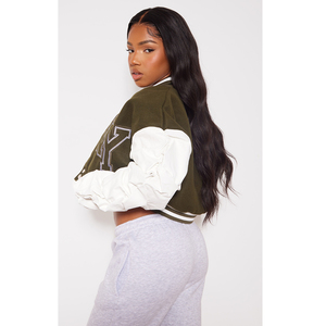 Blouson universitaire court en laine épaisse et chaude pour femme, avec boutons en corne – Meilleure vente pour adultes et jeunes filles - Product Image 3