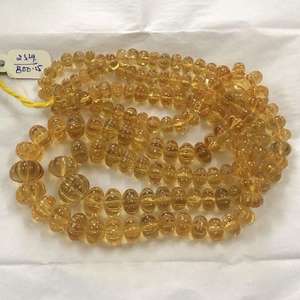 6mm 8mm 10mm Citrine jaune naturelle sculptée en forme de melon perles de pierres précieuses brin fabricant direct meilleur prix revendeur régulier maintenant - Product Image 2