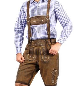 Trachten Lederhosen Kurz Braun-Oktoberfest Lederhose Hotpants Bavarian 2025 - Product Image 2
