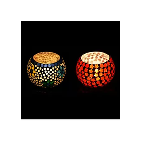 Portavelas de Vidrio Decorativo, Moderno y Colorido, Portavelas de Mosaico de Vidrio de Varios Tamaños para Decoración del Hogar - Product Image 6