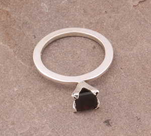 Bague cocktail en argent sterling avec quartz fumé naturel serti clos, style vintage, bijou de déclaration pour femme, cadeau - Product Image 5