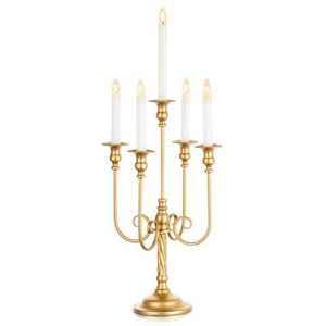 Juego de 2 candelabros de 5 brazos, color dorado personalizado, para bodas, candelabros metálicos decorativos con soporte de 5 brazos. - Product Image 2