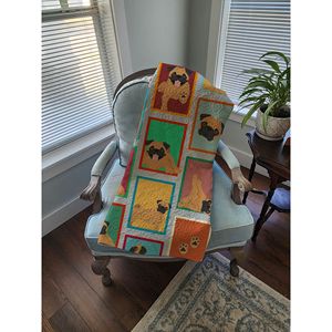 Soft Lightweight 50x60 Artwork Pattern Quilted <b>Throw</b> Blanket Lots of Apricot Pug <b>for</b> Bed <b>Couch</b> Sofa Aesthetic Pet Blanket <b>Throws</b> - Product Image 4