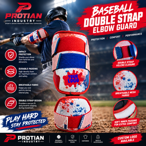 PROTIAN Custom Wholesale High Quality Carbon Fiber ABS Lightweight Baseball Batter Double Strap Elbow Guard Protective Gear - Product Image 1