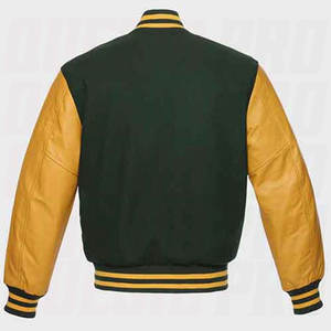 เสื้อแจ็คเก็ตวาร์ซิตี้สีเหลืองปักลายตามสั่ง ระบายอากาศได้ดี แขนเสื้อปักลาย  เสื้อแจ็คเก็ตเบสบอลแบบ Letterman  เสื้อแจ็คเก็ตวิทยาลัย น้ำหนักเบา สไตล์สตรีทแวร์ เสื้อคลุม - Product Image 2