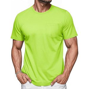 <b>Men's</b> Yellow Black Solid Color Short Sleeve Sport T-<b>Shirt</b> O-Neck Regular Fit Silk Screen Printed Quick Dry Knitted 100% Cotton - Product Image 3