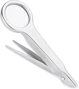 Pinzas de Vidrio para Pestañas, Pinzas Premium para Extensión de Pestañas con Lupa, Punta Curva Fina - 13 cm - Product Image 2