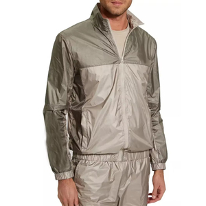 ชุดเซ็ตเสื้อแจ็คเก็ตและกางเกงวอร์มแบบซิป ยูนิเซ็กซ์ สั่งทำได้ เป็นมิตรต่อสิ่งแวดล้อม ระบายอากาศได้ดี กันลม ผลิตจากไนลอน มีไซส์พลัส - Product Image 4