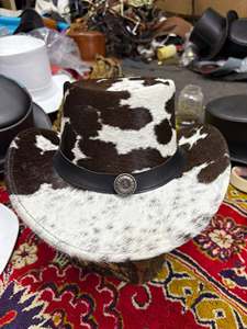 Sombrero de Vaquero de Cuero Genuino con Patrón de Vaca y Ribete de Piel, Estilo Occidental, Eoin Winston Sports, Unisex, para las Cuatro Estaciones, Ideal para Fiestas en el Rancho - Product Image 5