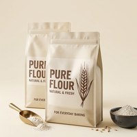 Emballage personnalisé pour farine avec logo imprimé, sacs en aluminium Mylar de 1 kg, 2 kg, 5 kg pour farine, emballage composite pour farine de 2 kg