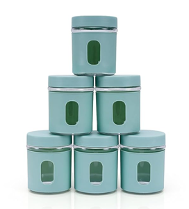 Paquete de 6 recipientes apilables para almacenamiento de alimentos con ventana de visualización, frascos organizadores para despensa de cocina, recipientes para almacenamiento de cocina - Product Image 1