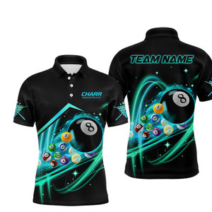 Chemise de billard professionnelle respirante et légère pour équipes de billard, grande taille, 100 % polyester, antibactérienne - Product Image 1