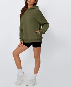 Sweat-shirts d'hiver pour femmes de haute qualité, vente en gros, broderie personnalisée sur le devant, impression, sweat-shirt respirant en polyester/coton écologique - Product Image 5