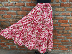 เดรสลำลองผ้าฝ้ายสีขาวพิมพ์ลายบล็อกอินเดียขายดีปี 2026 สำหรับผู้หญิง เอวยางยืด ระบายอากาศได้ดี กระโปรงยาว - Product Image 5