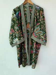 Bata Kimono de Algodón Suave con Estampado de Dibujos Animados para Mujer, Hecha a Mano, ODM, Cuello en V, Cintura Elástica, Largo Completo, Ideal para Verano - Product Image 2