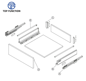 AODELI ADL-13 Full Extension 135mm Height Soft Closing Metal Box Slide Galvanized Steel Drawer System 31-50kg <b>Load</b> Capacity - Product Image 3