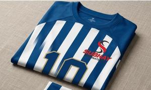 Camiseta de Fútbol a Rayas Azules y Blancas para Hombre, Número 10, Manga Corta, Cuello Redondo, Transpirable, de Poliéster, Corte Regular - Product Image 6