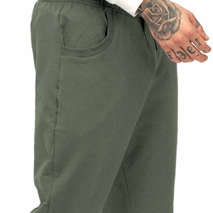 Pantalon de survêtement en coton vert olive pour homme, taille élastique, poches latérales, style décontracté, idéal pour l'automne - Product Image 5