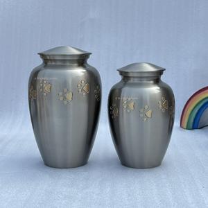 High Quality Pet Urns for Ashes Paw Engraved Brass Cremation Urns for Pet Ashes Brass Pewter Urn with Handcrafted Paw - Product Image 1