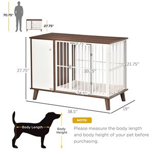 Cuccia per Cani da Interno con Porta Superiore in Legno per Cani di Piccola Taglia, Colore Marrone - Product Image 3