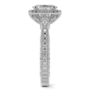 แหวนหมั้นเพชรทรงรีสไตล์โบราณ 14k/18k ดีไซน์ใหม่ ประดับมิลเกรน สำหรับผู้หญิง - Product Image 6