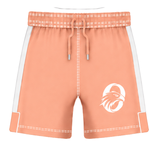 Conjunto de Uniforme de Rugby Blanco Melocotón de Manga Corta, Jersey de Rugby a Rayas con Cuello Redondo, Pantalones Cortos con Cordón, Ropa Deportiva para Entrenamiento y Equipo - Product Image 4