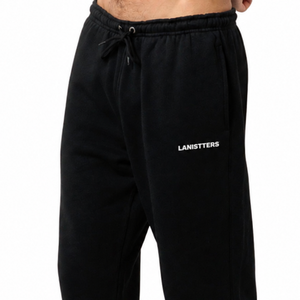Customized <b>Mens</b> Minimal Logo <b>Trousers</b> Loose Fit Streetwear Pants <b>Elastic</b> Waist Cuffed Hem OEM Apparel Factory Wholesale Supplier - Product Image 3