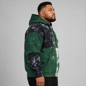Sweat à capuche tie-dye pour homme de haute qualité, logo personnalisé, en molleton de coton doux, chaud et respirant, style décontracté streetwear - Product Image 2