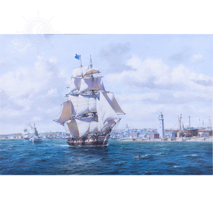 Impression sur toile du bateau Whaler Lexington quittant Nantucket, peinture de bateau vintage, art mural nautique, art maritime 89,15Lx3,3Wx59,7H cm - Product Image 2