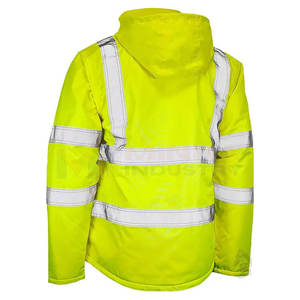Lightweight Fluorescent Quilted Reversible Eco-Friendly Winter Safety <b>Jackets</b> with Zip Front Multiple Pockets for Daily <b>Work</b> Use - Product Image 2