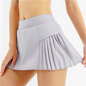 Última Edición: Faldas Deportivas Plisadas Lisas para Mujer, Diseño Elástico en la Cintura, Estiramiento en Cuatro Direcciones, Ideales para Golf y Tenis - Product Image 4