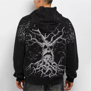 Nouveau sweat à capuche polaire pour homme 100 % coton, coupe droite, avec logo personnalisé brodé, demi-zip, épaules tombantes, épais, pour l'hiver - Product Image 4