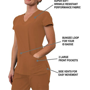 Tenues d'infirmière personnalisées pour femmes, avec logo, col en V, haut et pantalon de jogging, pour médecins et dentistes en milieu hospitalier - Product Image 5