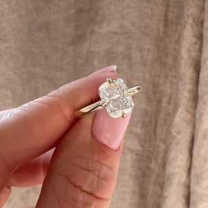 2.5 Carat Cushion Lab Grown Diamond Engagement Rings 14K 18K <b>Solid</b> Gold Compass Prong Set Solitaire Elongated Bands Manufacture - Product Image 6