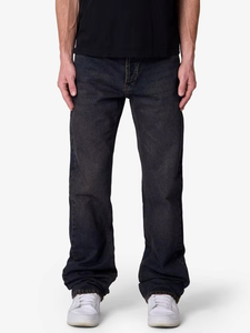 Jeans en denim pour homme de haute qualité, personnalisés en coton, marque américaine Highstreet, taille mi-haute, coupe évasée, respirants, délavage noir, style Y2K - Product Image 3