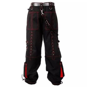 Pantalon Gothique Personnalisé de Haute Qualité Coupe Ample Streetwear 100% Coton Taille Ajustable Style Mode Alternative - Product Image 4