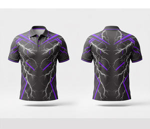 Chemises de fléchettes personnalisées, polo de fléchettes, maillot zippé personnalisé, sublimation, création de votre propre chemise de fléchettes à manches courtes - Product Image 4