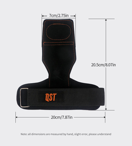 QST Guantes de Cuero Antideslizantes para Levantamiento de Pesas, Crossfit y Culturismo, con Correa Ajustable para Muñeca, Unisex - Product Image 2