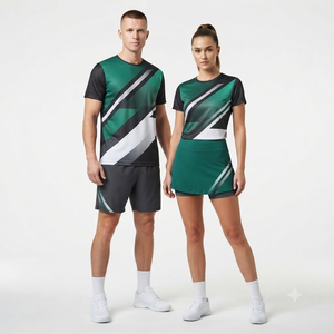 Tenue de tennis personnalisée pour couples, vêtements de performance pour le court, chemise athlétique à manches courtes avec short et jupe de tennis, OEM ODM en gros - Product Image 6