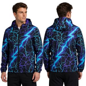 Chaqueta Cortavientos Sublimada con Degradado de Panal Amarillo y Azul, Ligera y Cómoda, Chaquetas Cortavientos Deportivas al por Mayor - Product Image 2
