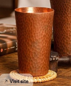 Verres en cuivre de qualité supérieure, porte-boissons en métal, gobelets pour eau, jus, cocktails, durables, réutilisables, pour la cuisine et la salle à manger. - Product Image 3