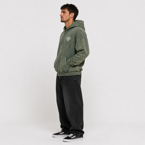 Heavyweight <b>Men's</b> Acid Wash <b>Pullover</b> Hoodie Oversized Custom Print Logo Breathable Premium Hoodie with Comfortable Hood Collar - Product Image 2