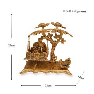 Jhula Krishna en métal, Jhula Laddu Gopal, Jhula pour la maison, le temple et le bureau, Jhula Bal Gopala fait à la main - Product Image 2